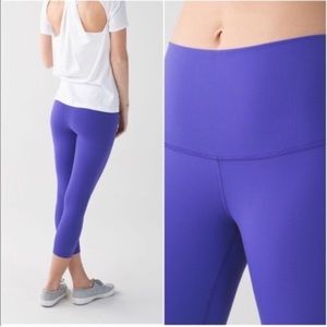 Lululemon Wunder Under Roll Down Crop Purple